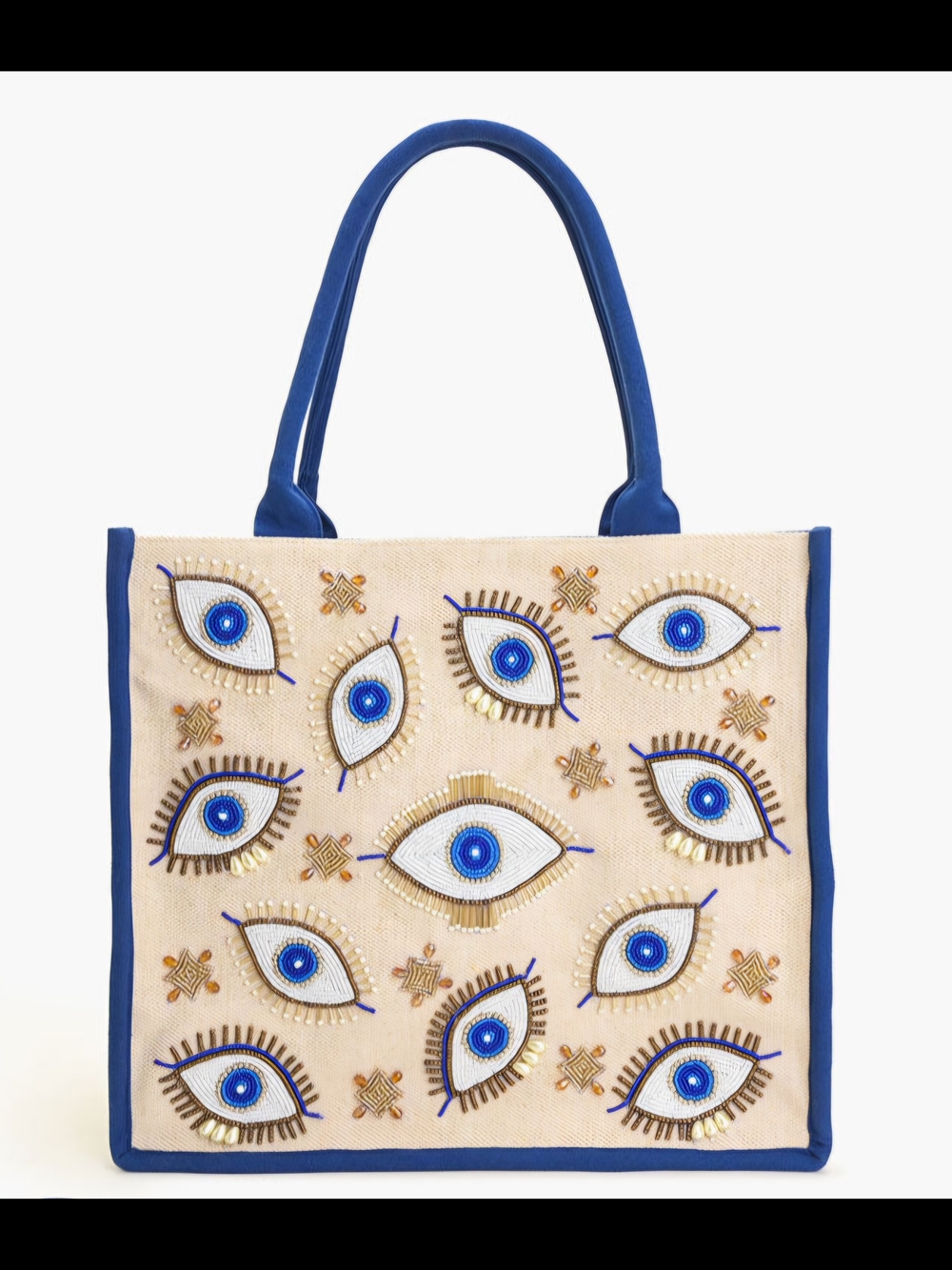 America & Beyond "Shining Eyes" Embellished Tote Bag